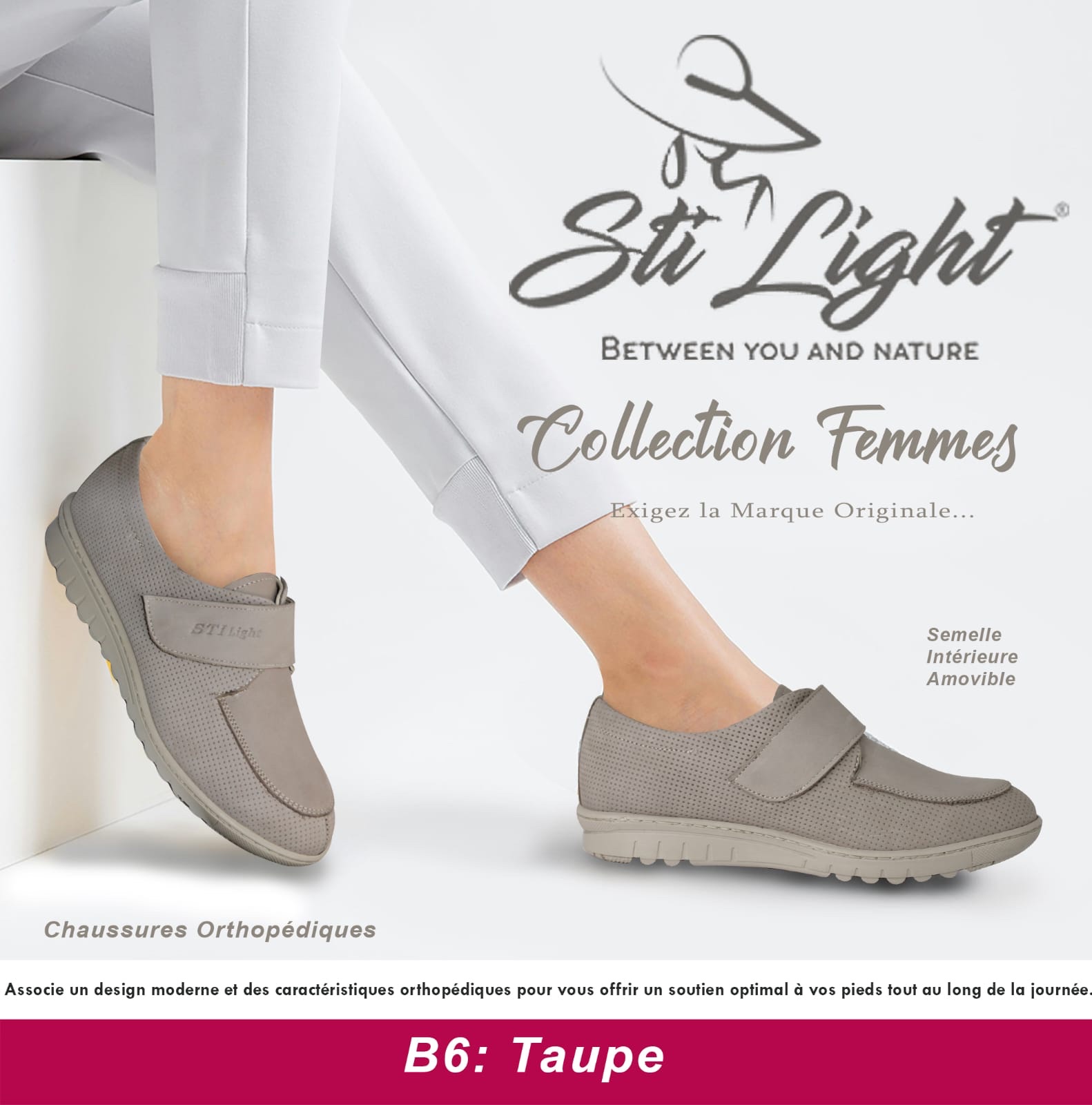 STI Orthopedic - Chaussure orthopédique femme - B6 - Taupe