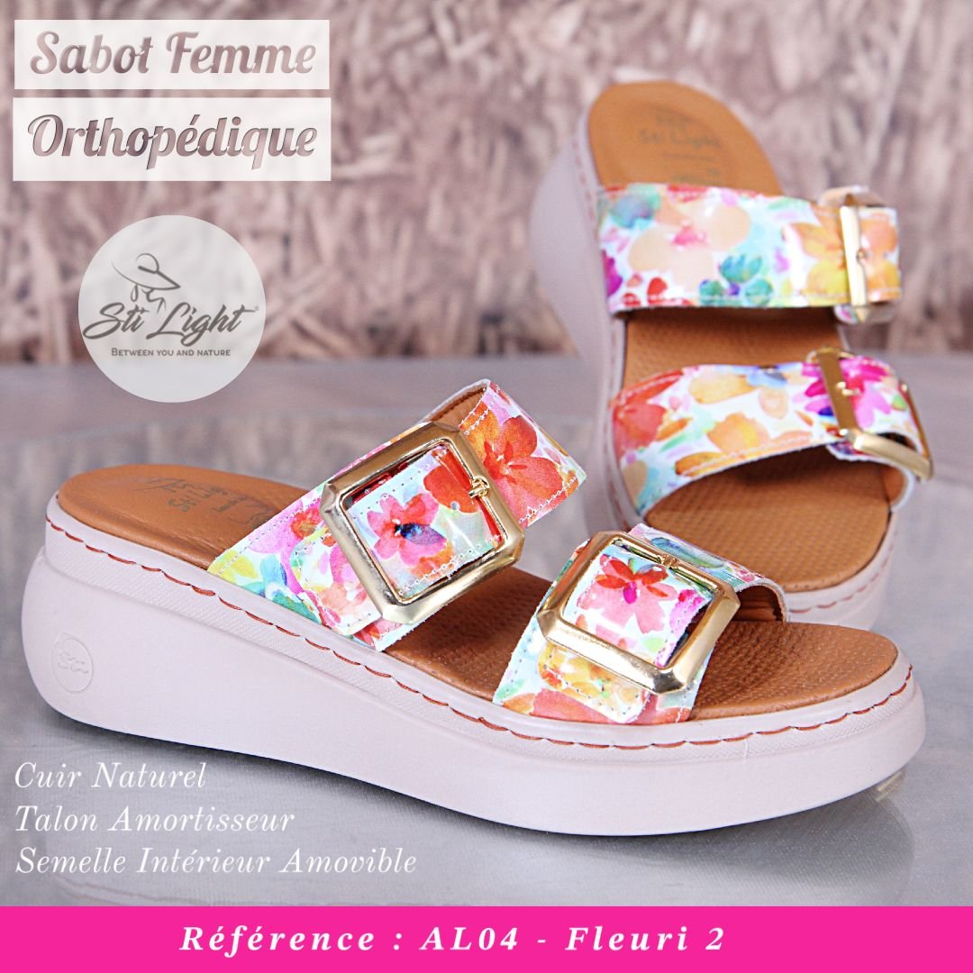 STI Orthopedic - Sabot  orthopédique femme - AL04 - Fleuri 2