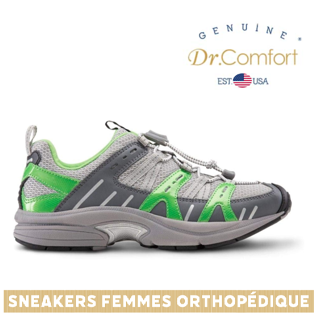 Dr Comfort - Chaussures thérapeutiques Diabetic Extra Depth pour Femme - Refresh - Gris Citron Vert