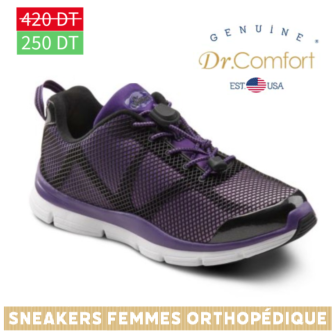 Dr Comfort - Baskets thérapeutiques extra profondes pour femme - Katy - Noir Violet